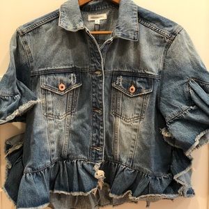 Peplum SS Denim Jacket